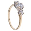 14ct Yellow Gold Cubic Zirconia Three Stone Ring