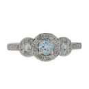 9ct White Gold 0.29cts Diamond And Topaz Ring