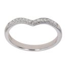 18ct White Gold 0.15ct Diamond Wishbone Ring