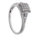 9ct White Gold 0.20ct Brilliant Cut Diamond Cluster Ring