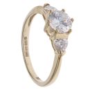 9ct Yellow Gold Cubic Zirconia Solitaire Ring
