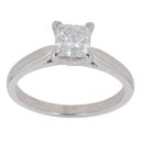 14ct White Gold 1.00ct Princess Cut Diamond Solitaire Ring