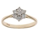 9ct Yellow Gold 0.25ct Brilliant Cut Diamond Cluster Ring