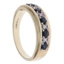 9ct Yellow Gold 0.04ct Brilliant Cut Diamond and Sapphire Fancy Ring