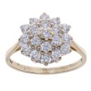 9ct Yellow Gold Cubic Zirconia Cluster Ring