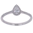 9ct White Gold 0.50ct Brilliant and Pear Cut Lab Grown Diamond Cluster Ring