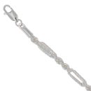 Silver Rope Bar Link Bracelet 7.5" By Icesia