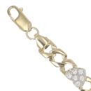 9ct Yellow Gold Cubic Zirconia Five Heart Bracelet 5.5"