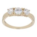 9ct Yellow Gold Cubic Zirconia Three Stone Ring