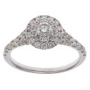 18ct White Gold 0.65ct Brilliant Cut Diamond Cluster Ring