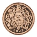 2022 Elizabeth II Fifth Portrait UK Quarter Sovereign Coin