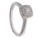 9ct White Gold 0.19ct Brilliant Cut Diamond Cluster Ring