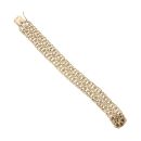 9ct Yellow Gold Two Row Fancy Bracelet 7.5"