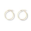 9ct Yellow Gold Silver Dust Hoop Earrings