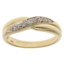 18ct Yellow Gold 0.10ct Brilliant Cut Diamond Crossover Ring