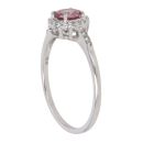 9ct White Gold Pink Spinel and Cubic Zirconia Cluster Ring