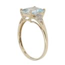 9ct Yellow Gold 0.05ct Diamond and Aquamarine Ring