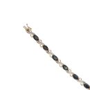 9ct Yellow Gold 0.15ct Diamond And Sapphire Bracelet 7"
