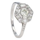 Platinum Diamond Deco Hexagonal Cluster Ring