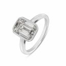 9ct White Gold 3.00ct Emerald Cut Lab Grown Diamond Solitaire Ring