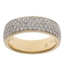 18ct Yellow Gold 1.00ct Brilliant Cut Four Row Fancy Ring