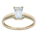 9ct Yellow Gold Aquamarine Solitaire Ring