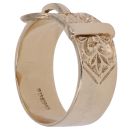 9ct Yellow Gold Patterned Buckle Ring