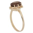 9ct Yellow Gold Smoky Quartz Solitaire Ring