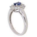 18ct White Gold 0.45ct Brilliant Cut Diamond and Sapphire Cluster Ring