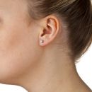 9ct Yellow Gold Aqua Cubic Zirconia Stud Earrings 3mm