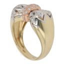 18ct Yellow, White and Rose Gold 0.25ct Diamond Fancy Bow Ring