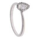 9ct White Gold 0.50ct Pear And Brilliant Cut Diamond Cluster Ring