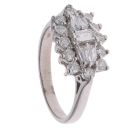 18ct White Gold 1.00ct Brilliant and Baguette Cut Diamond Cluster Ring