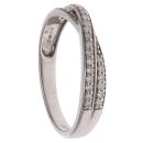 9ct White Gold 0.20ct Brillant Cut Diamond Crossover Ring