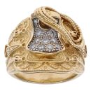 9ct Yellow Gold Cubic Zirconia Saddle Ring