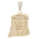 9ct Yellow Gold Cubic Zirconia Jesus Pendant