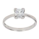 9ct White Gold Cubic Zirconia Single Stone Ring