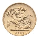 1897 Victoria Old Head Australia Half Sovereign Coin