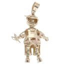 9ct Yellow Gold Multi Gemstone Schoolboy Pendant