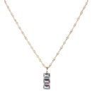 9ct Yellow Gold 0.03ct Diamond and Mystic Topaz Pendant and Chain 18"
