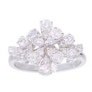 18ct White Gold 1.25ct Diamond Cluster Ring