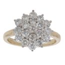 9ct Yellow Gold 2.00ct Brilliant Cut Diamond Cluster Ring