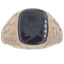 9ct Yellow Gold Hematite Centurion Signet Ring