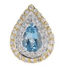 18ct Yellow Gold Aquamarine And Diamond Pear Shaped Cluster Ring