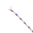 9ct Yellow Gold Amethyst Pear Bracelet 7.5"