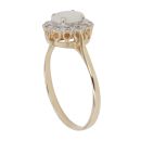 9ct Yellow Gold 0.05ct Diamond and Opal Cluster Ring