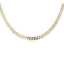 14ct Yellow Gold Monaco Classic Pave Lock Curb Chain 14"