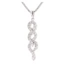18ct White Gold 0.50ct Diamond Drop Pendant and Chain 16"