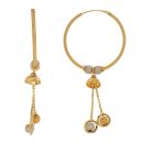 22ct Yellow Gold Orbit Dropper Hoop Earrings