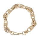 9ct Yellow Gold Patterned Tulip and Stars Bars Bracelet 8.5"